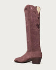 The Heart Boot Sangria Suede and Sangria Metallic - CITY Boots