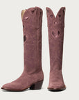 The Heart Boot Sangria Suede and Sangria Metallic