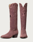 The Heart Boot Sangria Suede and Sangria Metallic - CITY Boots