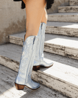 The Heartbreaker Boot Powder Blue Metallic and Silver - CITY Boots