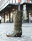 The Soho Boot Green Croc