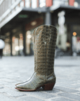 The Soho Boot Green Croc - CITY Boots