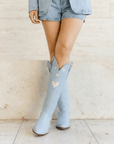 The Heart Boot Powder Blue and Bone - CITY Boots