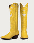Yellow and Bone Heart Boot