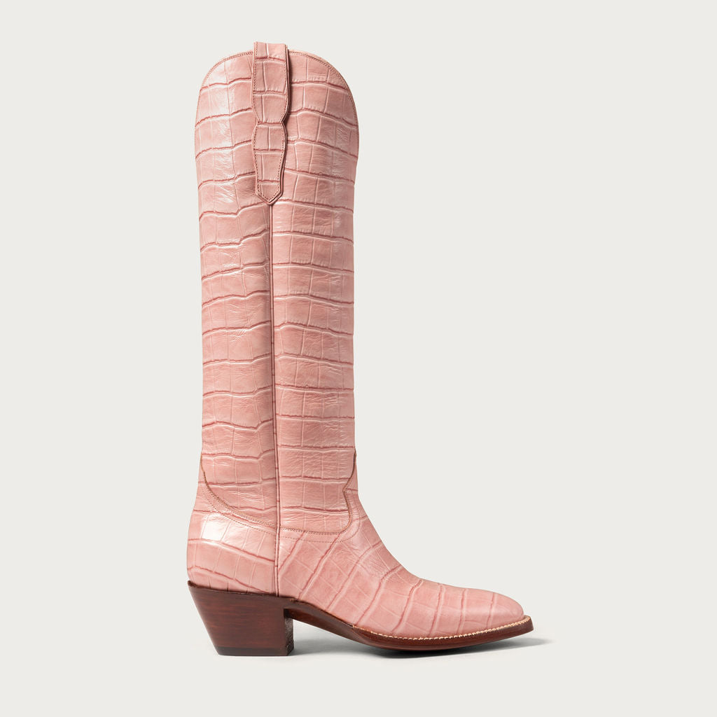 The Soho Boot Pink Croc – CITY Boots