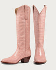 The CITY Boots Pink Croc Soho Boot - CITY Boots