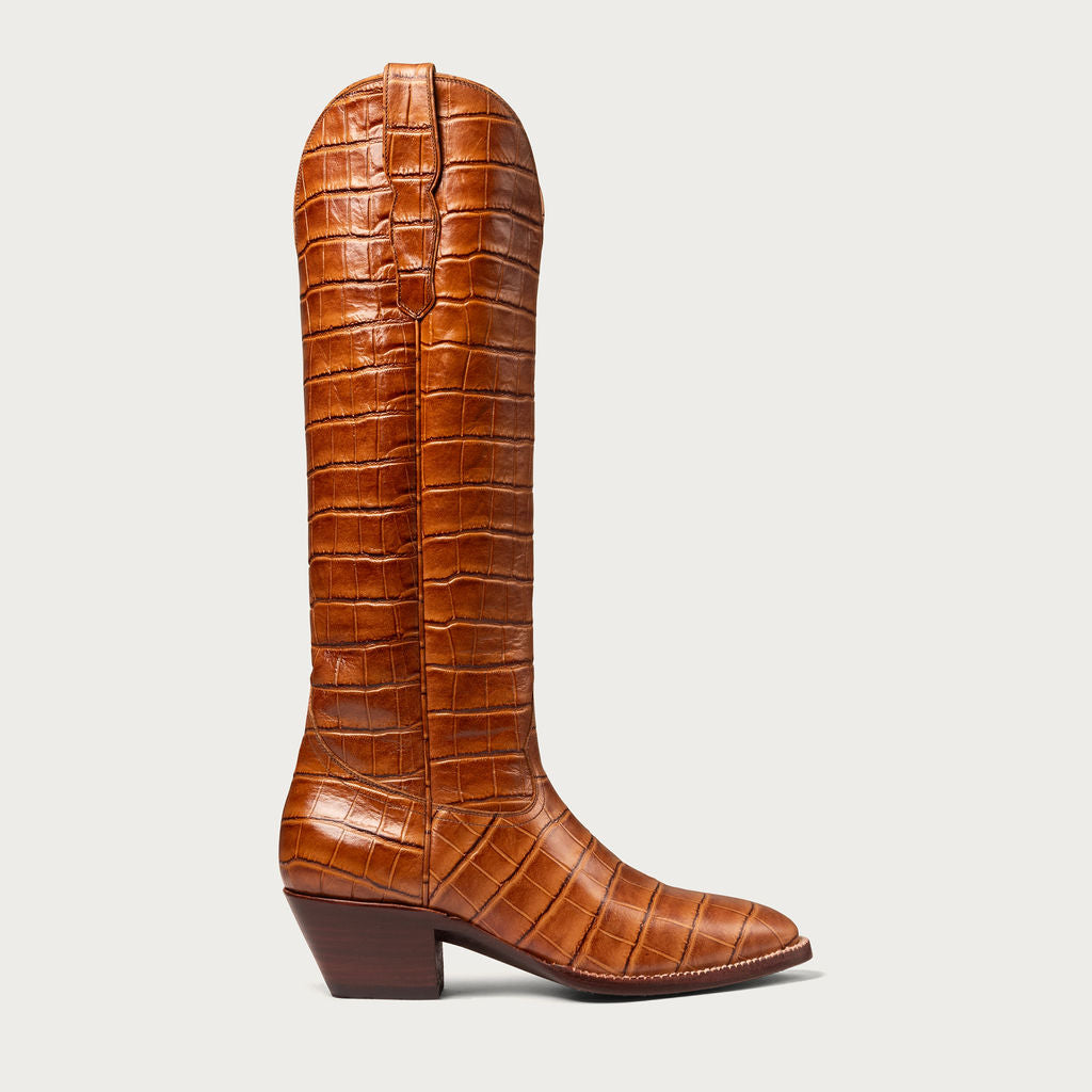 The Cognac Croc Soho Boot - CITY Boots