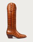 The Soho Boot Cognac Croc Extended - CITY Boots