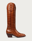 The Soho Boot Cognac Croc - CITY Boots