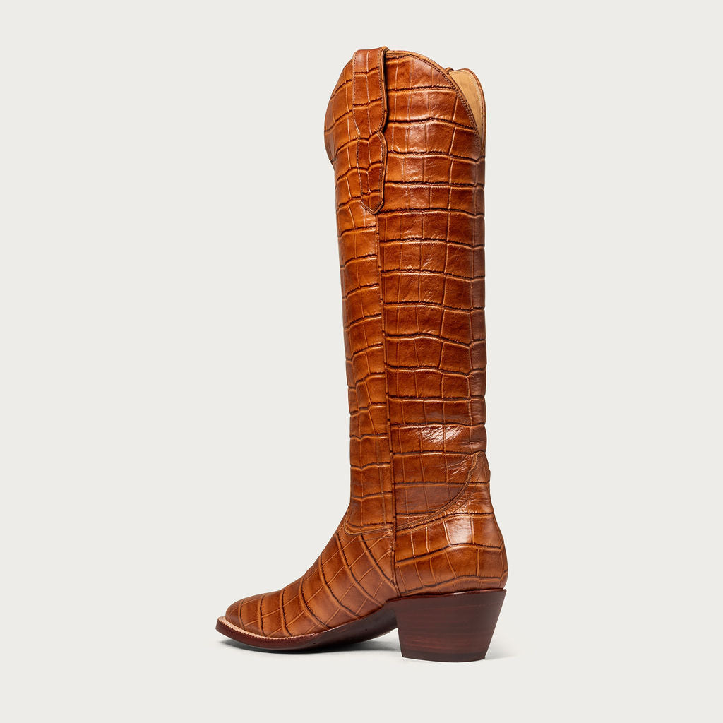 The Cognac Croc Soho Boot - CITY Boots