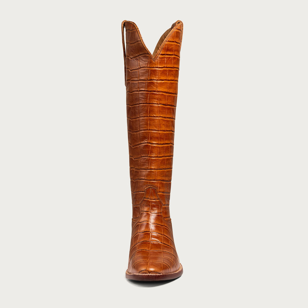 The Cognac Croc Soho Boot - CITY Boots