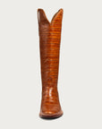 The Soho Boot Cognac Croc Extended - CITY Boots