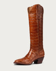 The Soho Boot Cognac Croc - CITY Boots