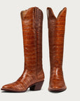 The Soho Boot Cognac Croc - CITY Boots