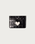The Heart Wallet Black Croc and Bone - CITY Boots