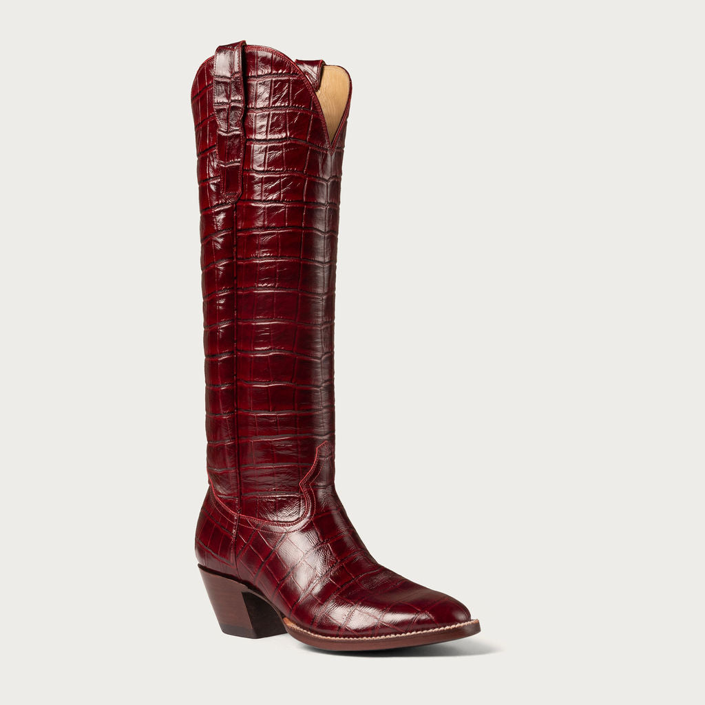 The Soho Boot Sangria Croc – CITY Boots