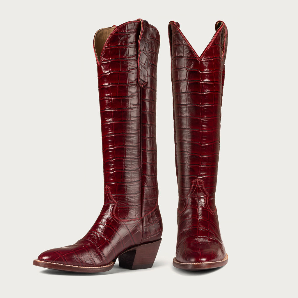 The Sangria Croc Soho Boot - CITY Boots