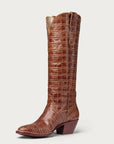The Soho Boot Chestnut Croc Extended