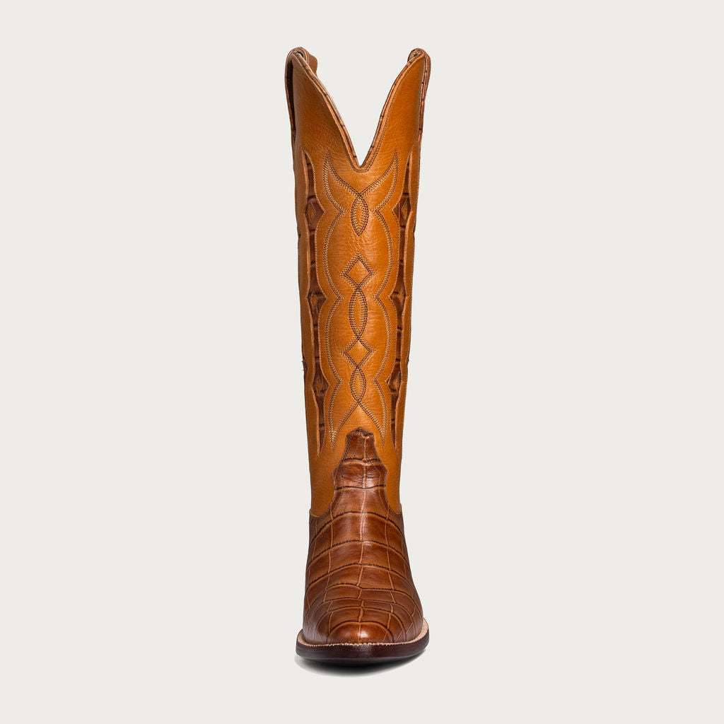 The Austin Boot in Honey and Cognac Croc - CITY Boots