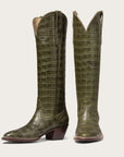 The Soho Boot Green Croc - CITY Boots