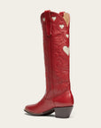 The Heart Boot Red and Bone