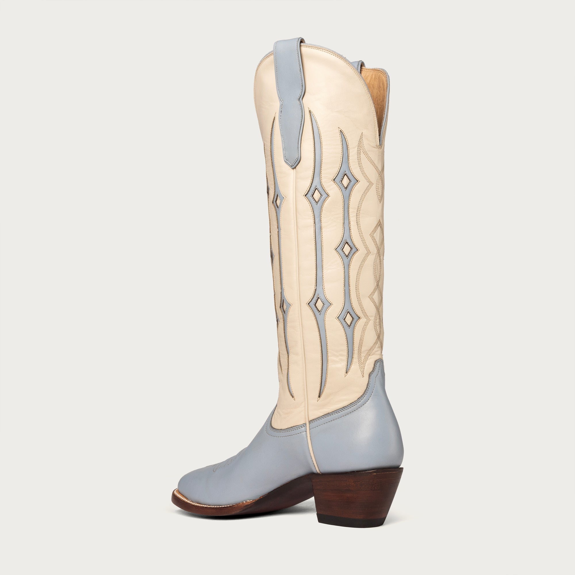 The Austin Boot in Bone and Powder Blue - CITY Boots