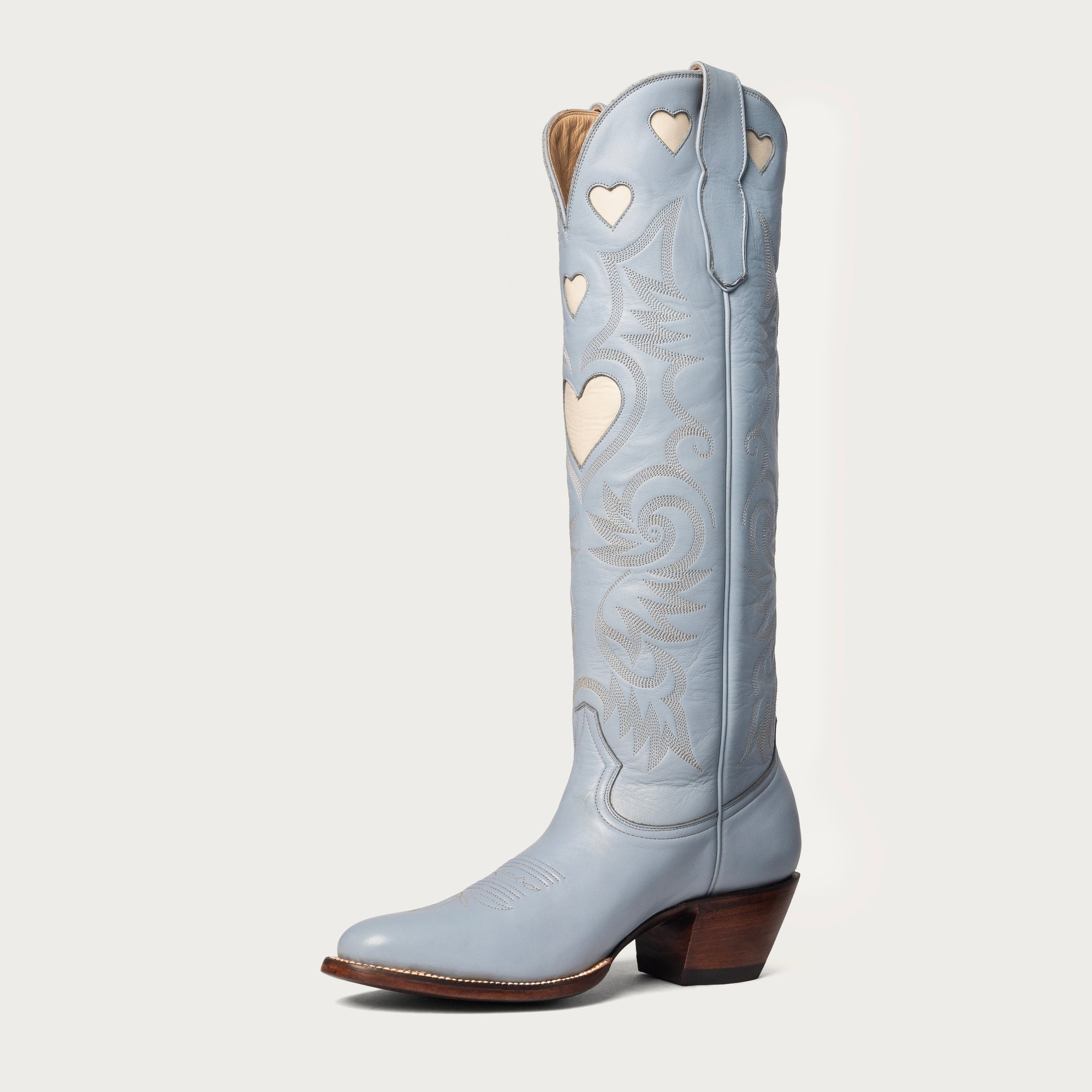 Powder Blue and Bone Heart Boot - CITY Boots