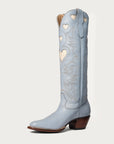 Powder Blue and Bone Heart Boot - CITY Boots
