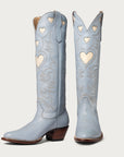 Powder Blue and Bone Heart Boot - CITY Boots