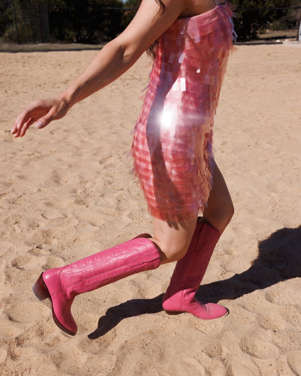 woman running on sand