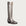 Silver metallic cowboy boot on a white background