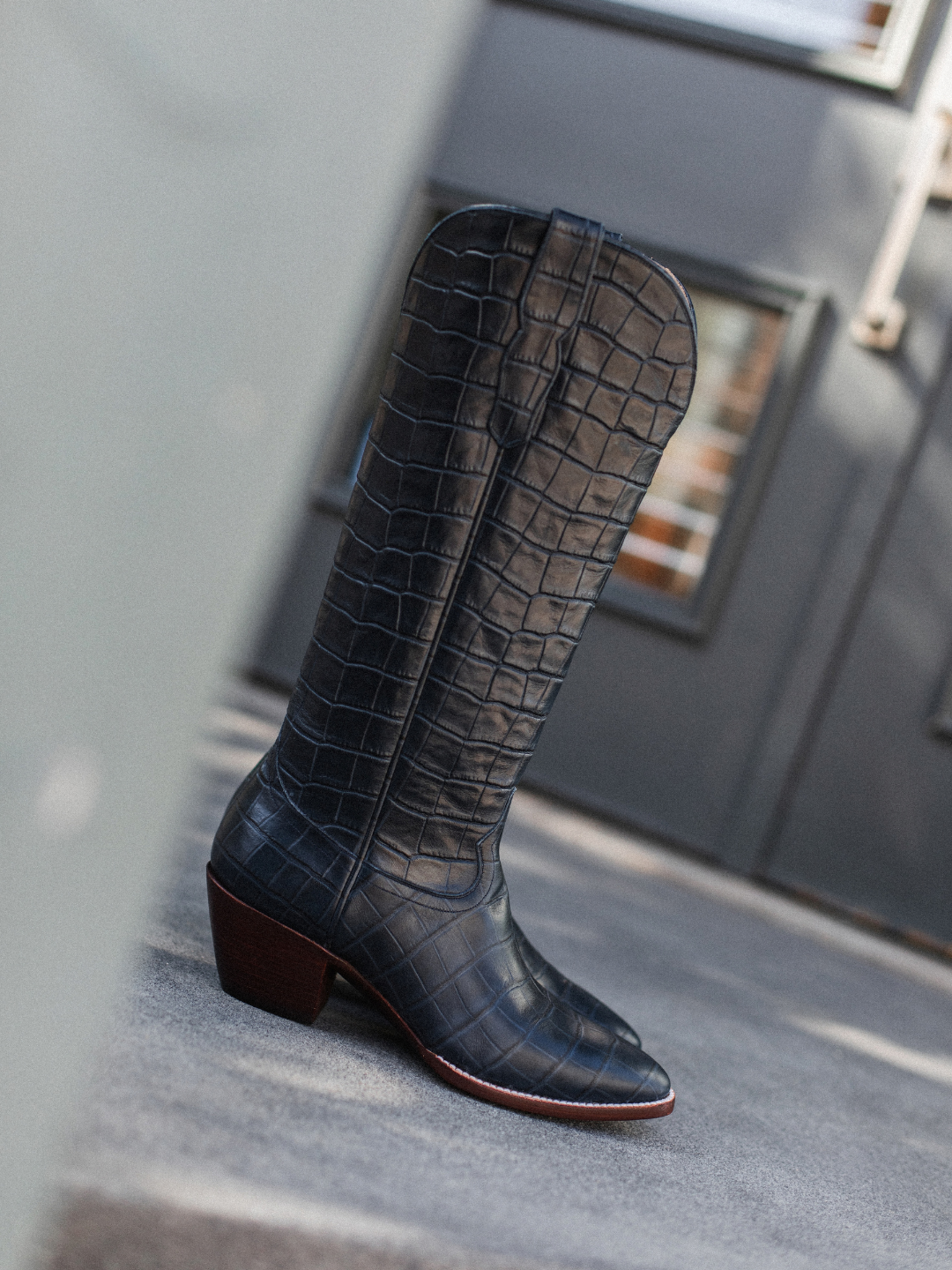 The Soho Boot Navy Croc