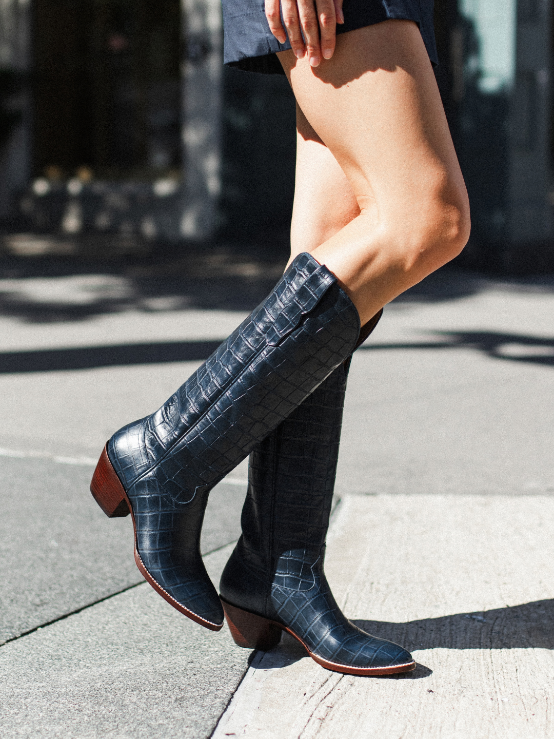 The Soho Boot Navy Croc