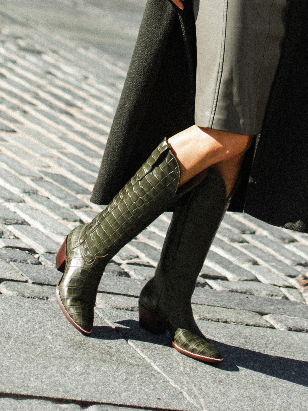 The Soho Boot Green Croc