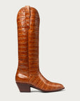 The Soho Boot Cognac Croc Extended - CITY Boots