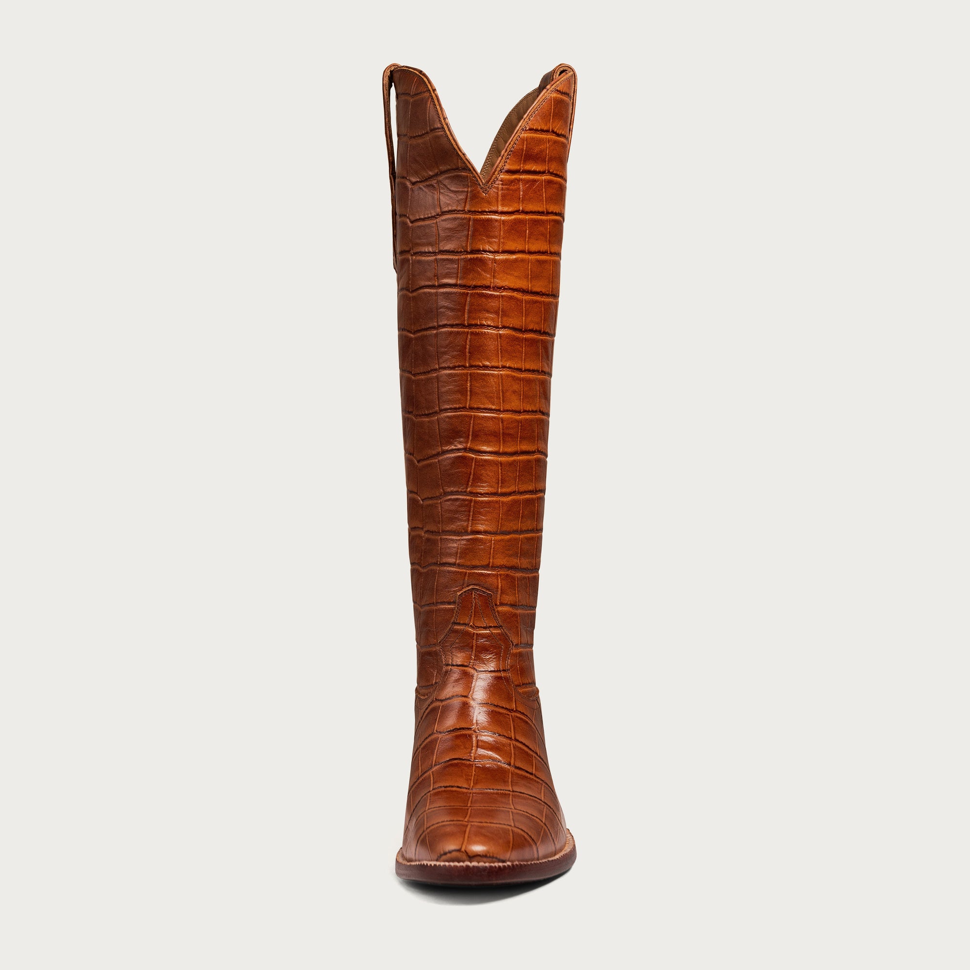 The Soho Boot Cognac Croc - CITY Boots