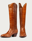 The Soho Boot Cognac Croc Extended - CITY Boots