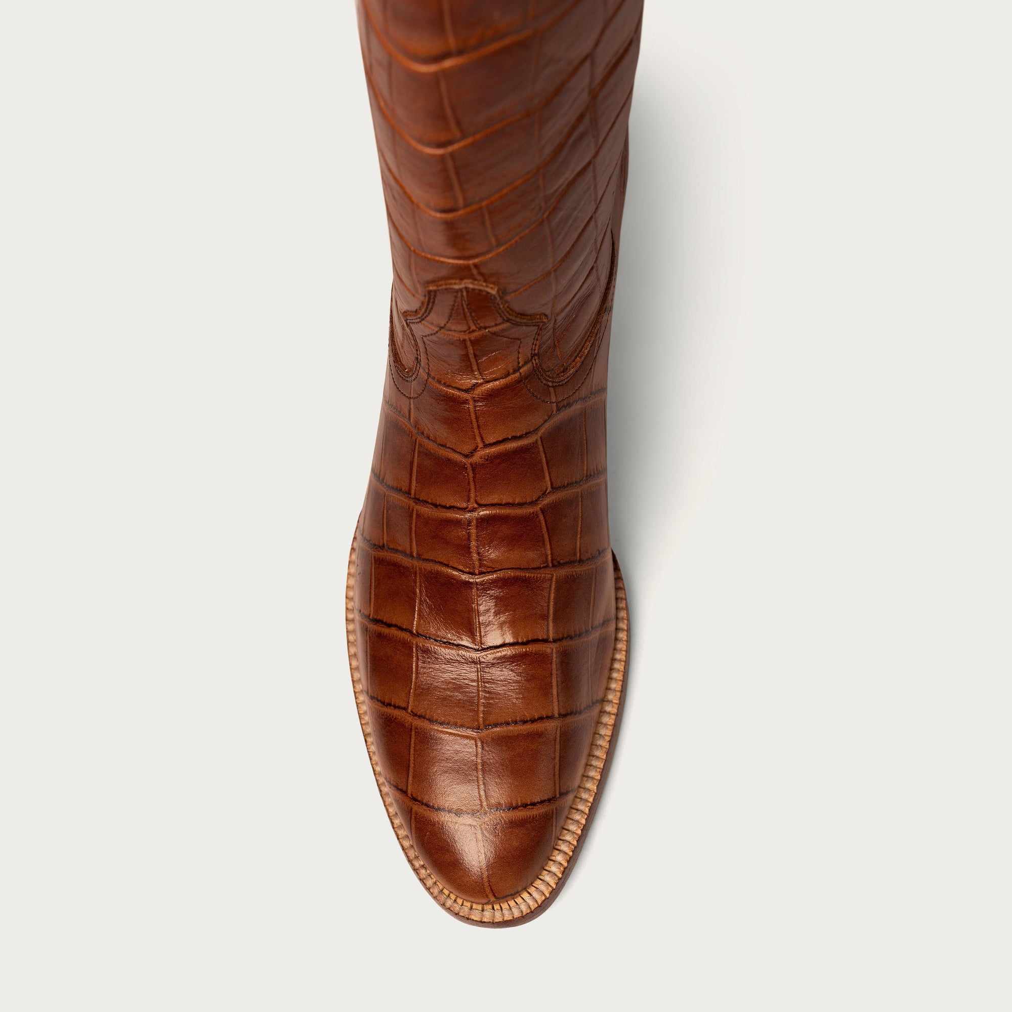 The Soho Boot Cognac Croc - CITY Boots