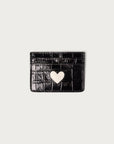 The Heart Wallet Black Croc and Bone - CITY Boots
