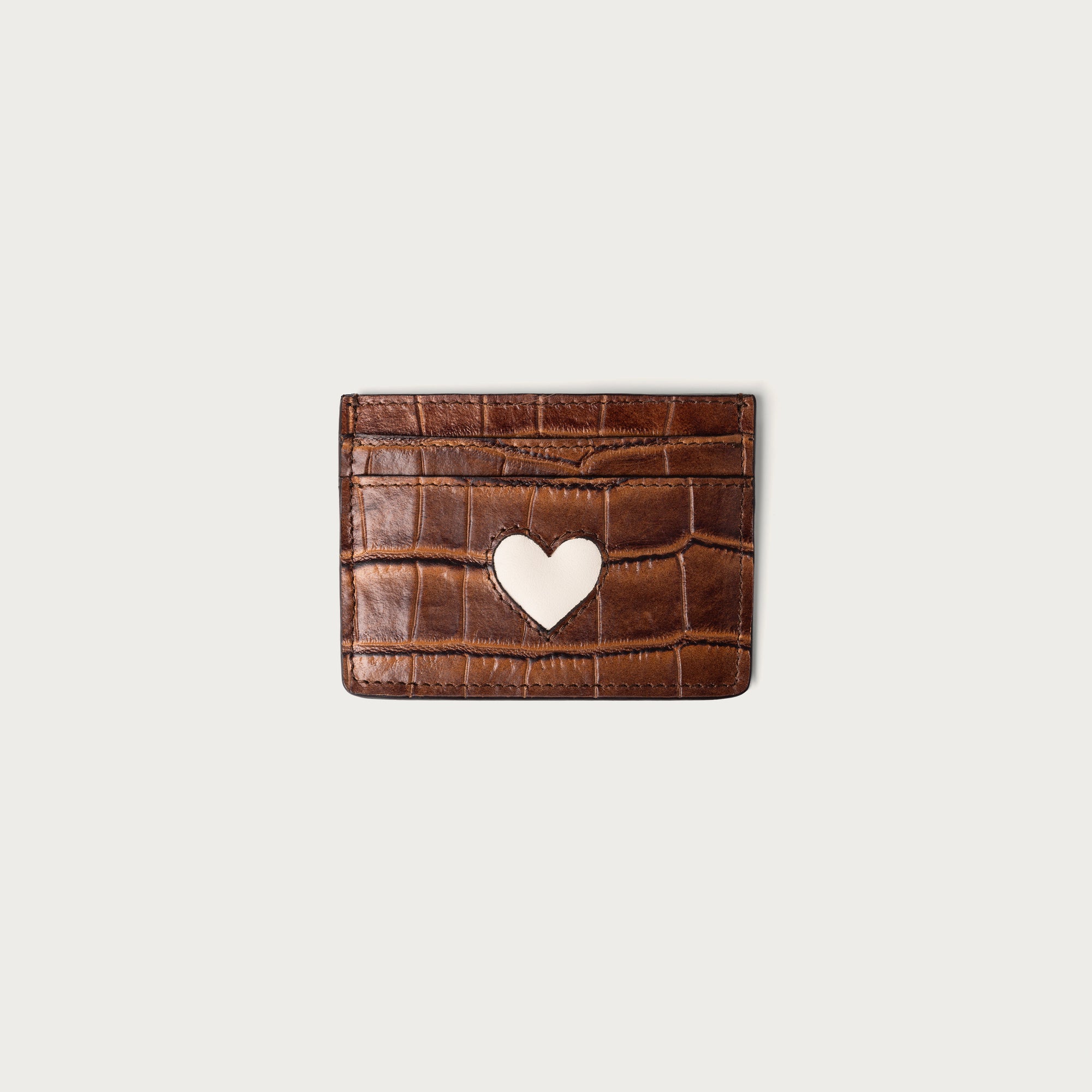 The Heart Wallet Cognac Croc and Bone - CITY Boots
