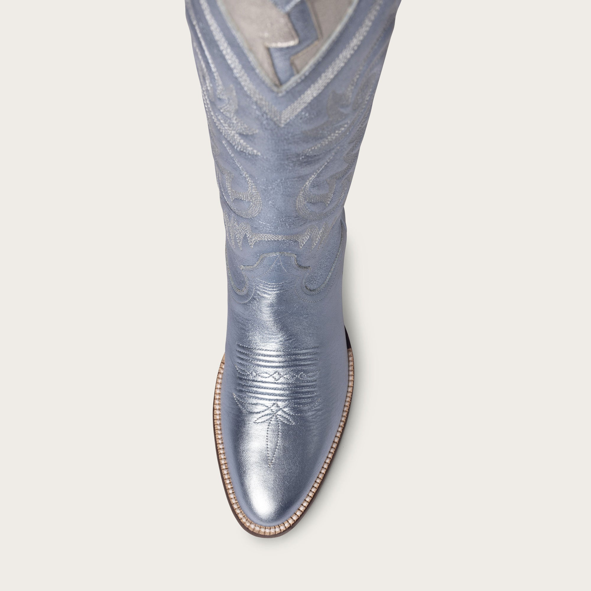 The Heartbreaker Boot Powder Blue Metallic and Silver