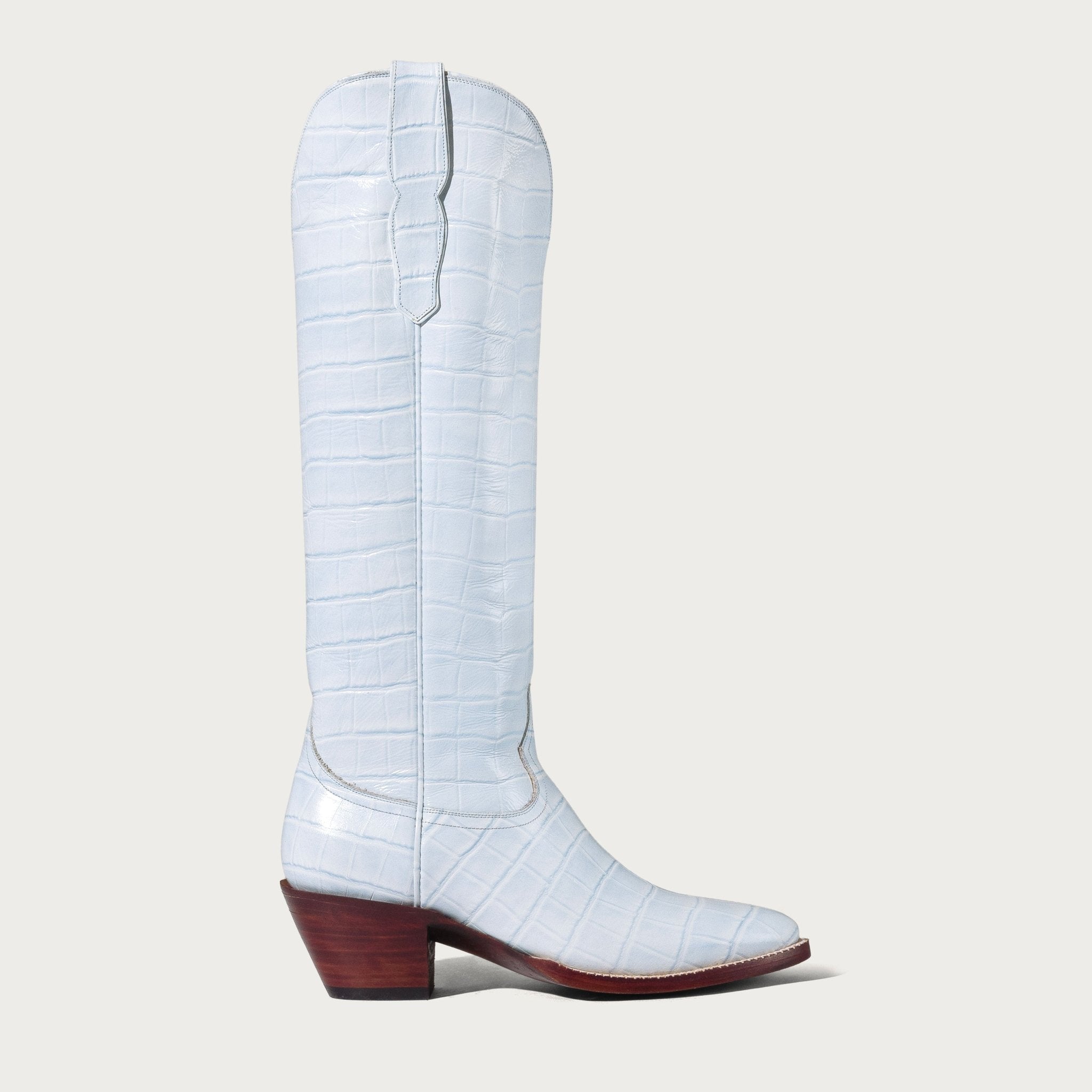 The Soho Boot Powder Blue Croc – CITY Boots