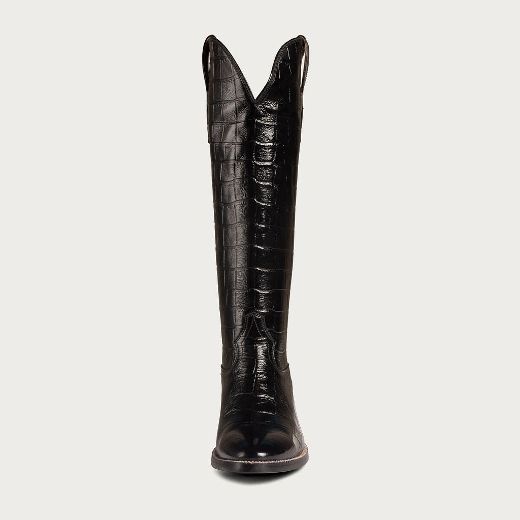 The Soho Boot Black Croc Extended - CITY Boots