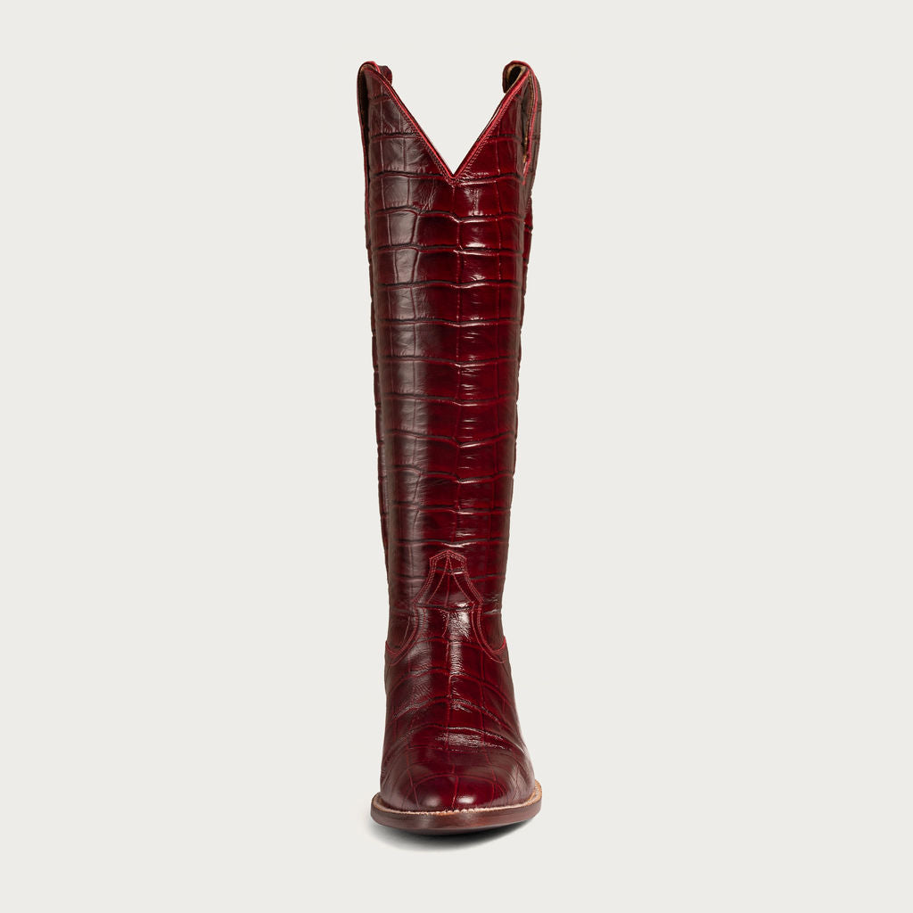 The Soho Boot Sangria Croc – CITY Boots