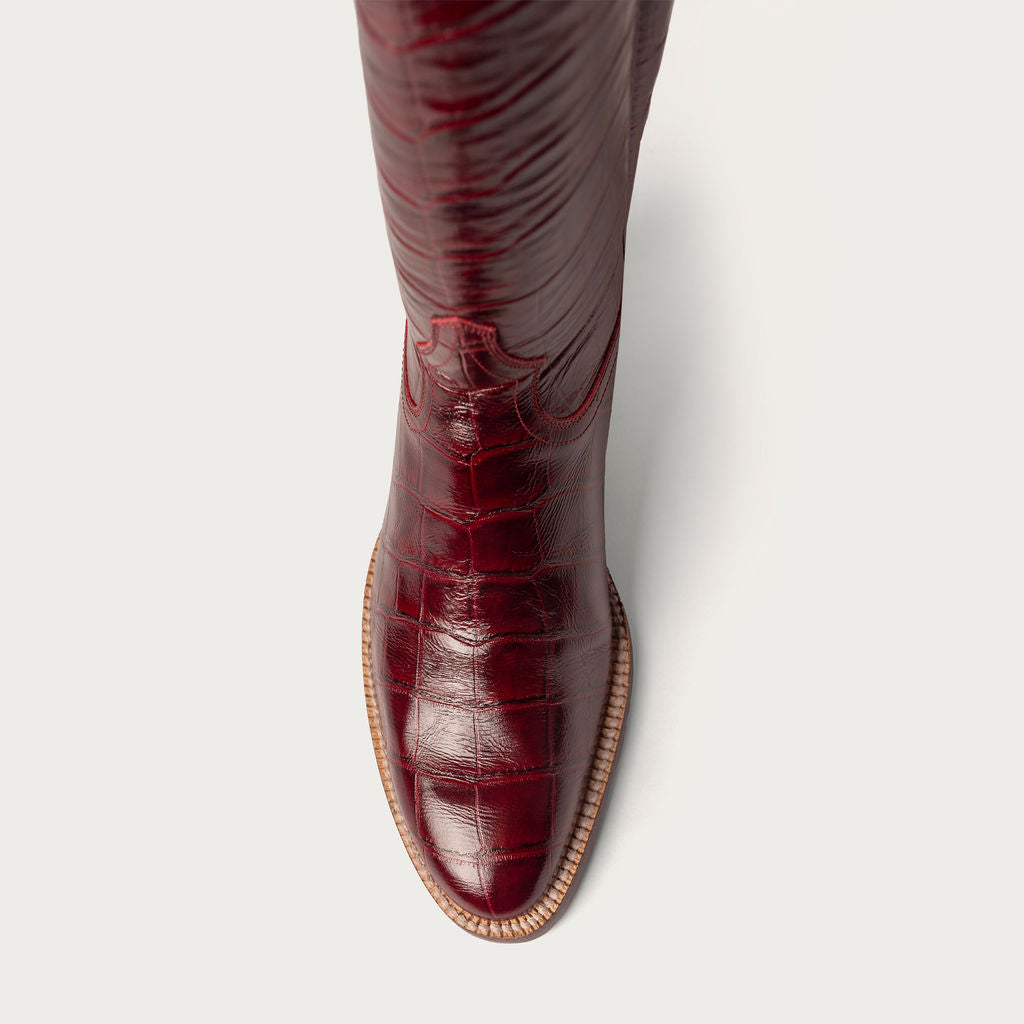 The Sangria Croc Soho Boot