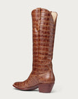 The Soho Boot Chestnut Croc Extended