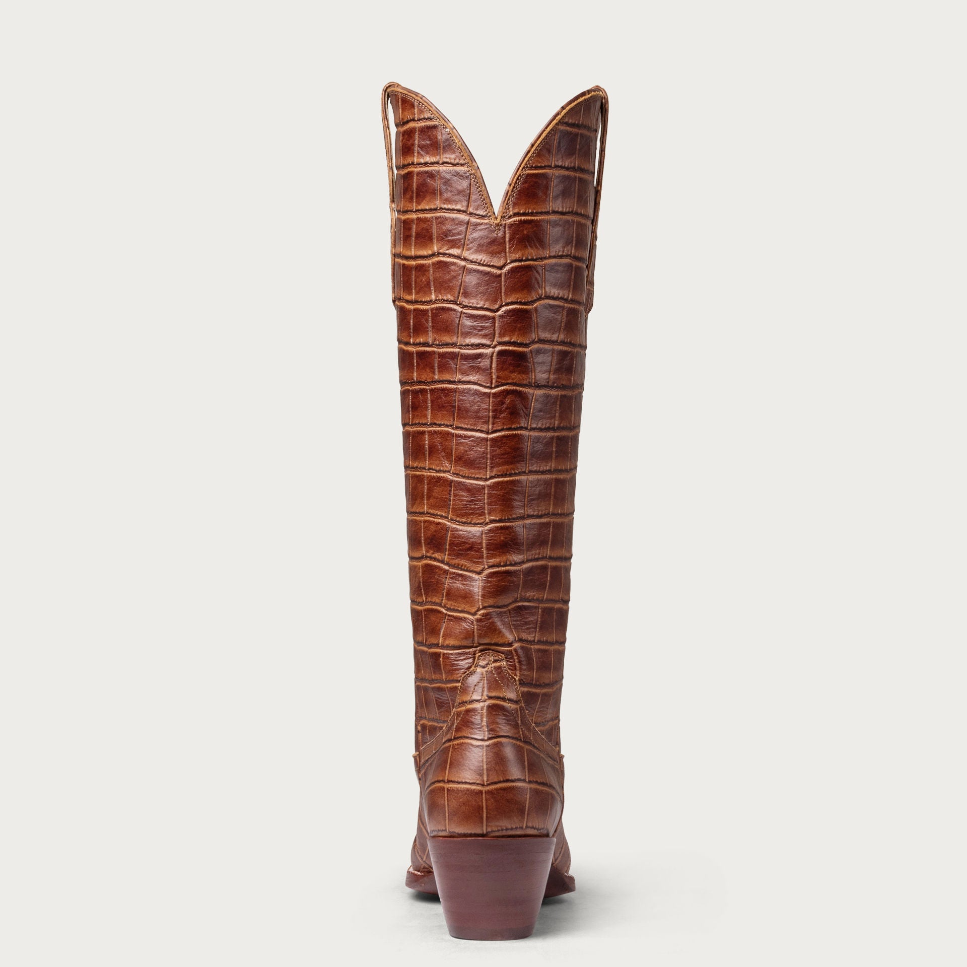 The Soho Boot Chestnut Croc Extended