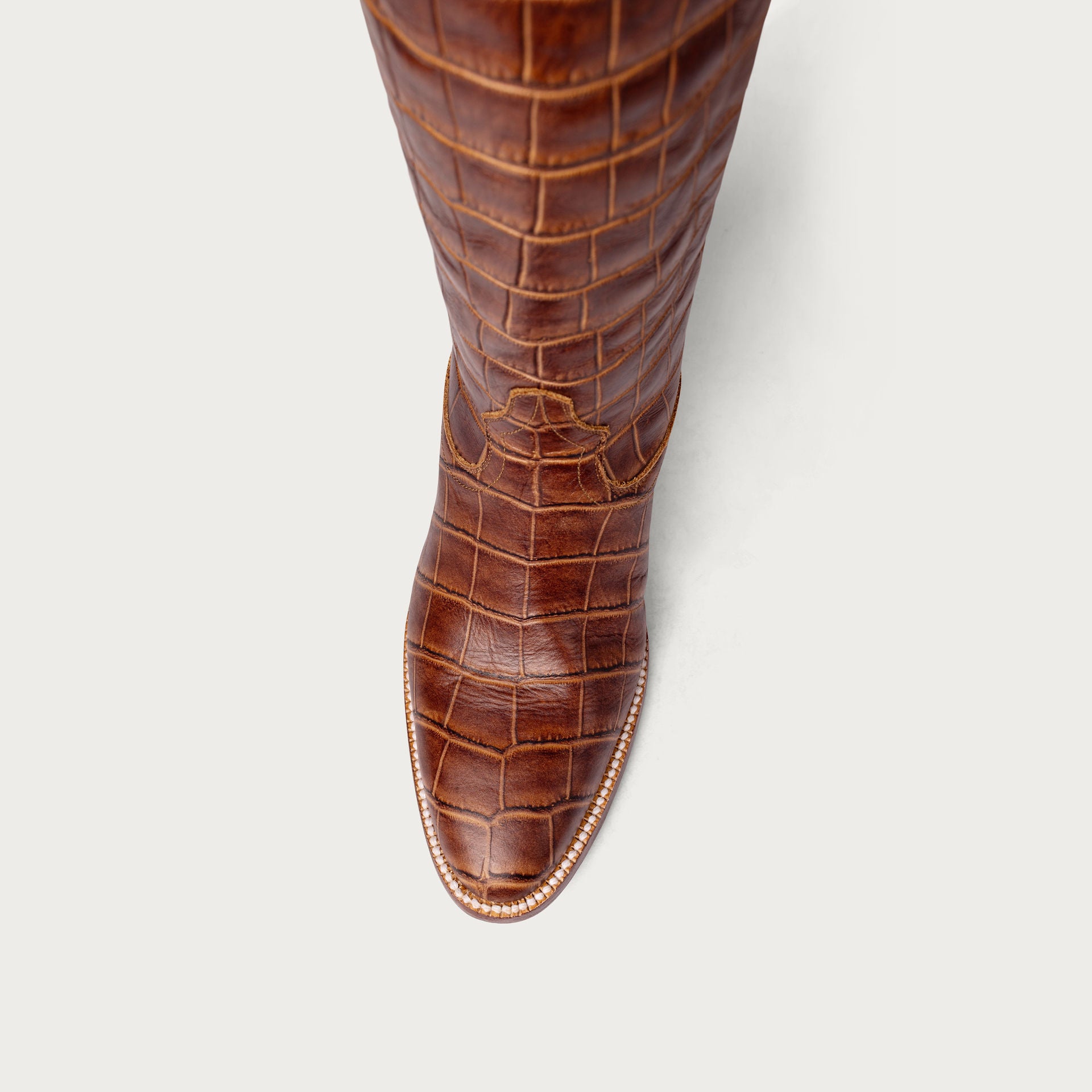 The Soho Boot Chestnut Croc Extended