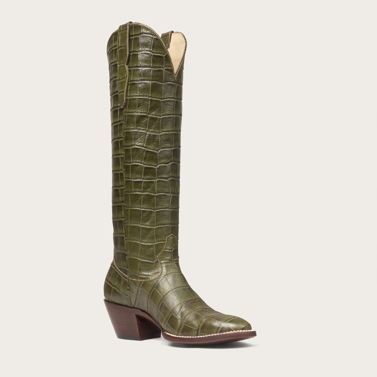 The Soho Boot Green Croc - CITY Boots
