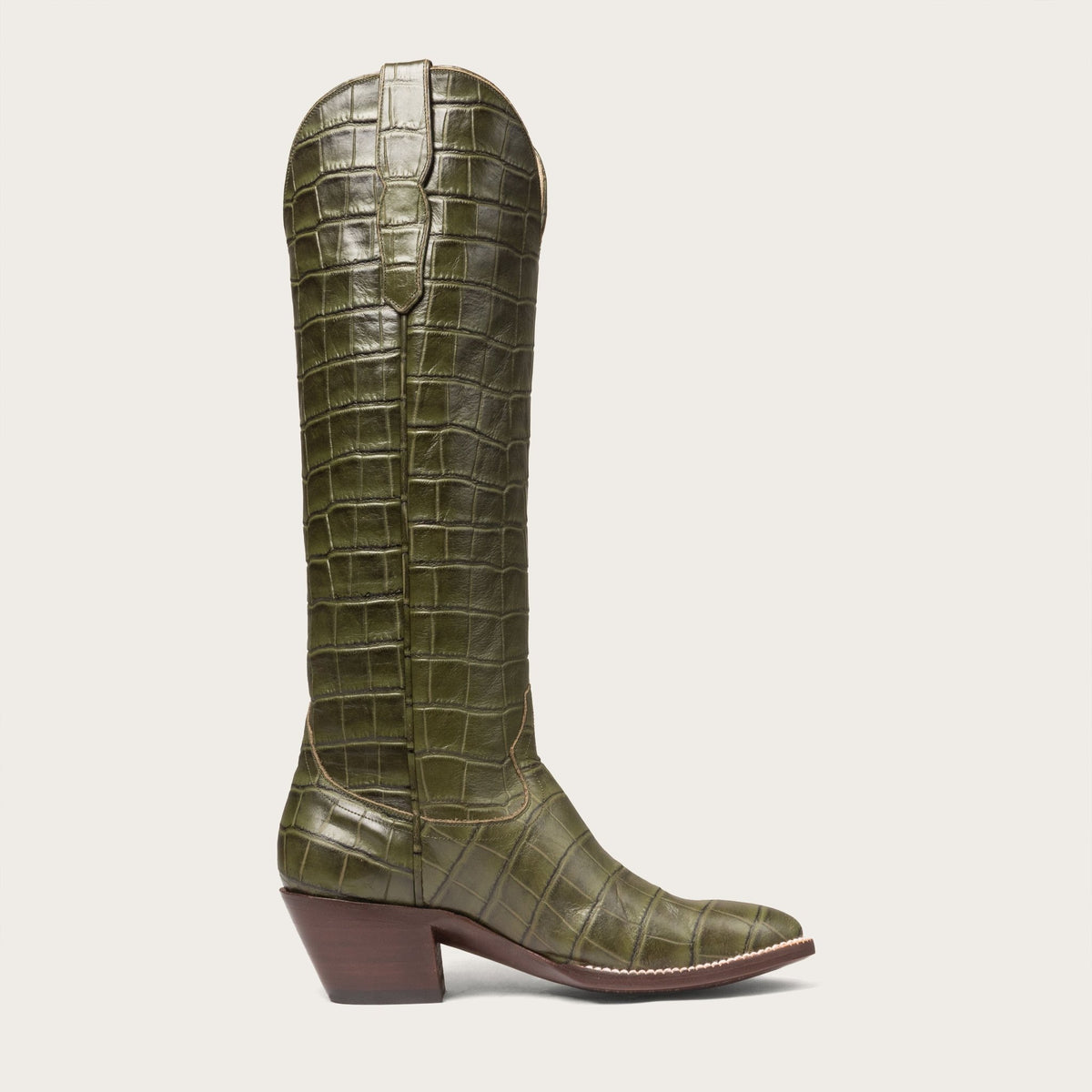 The Soho Boot Green Croc - CITY Boots